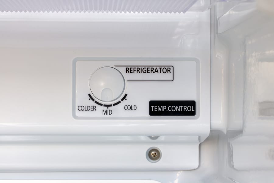 A Control Of Freezer In The Fridge, Close-Up View.