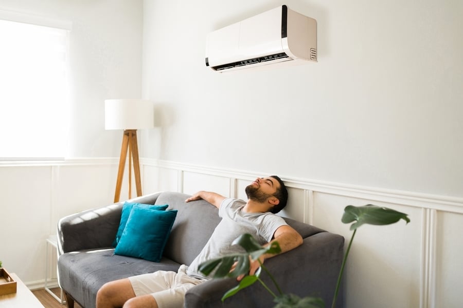 A Man Using Ac