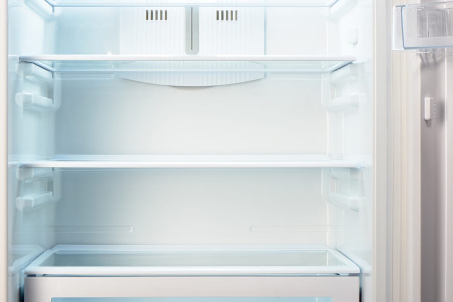Empty Open Refrigerator