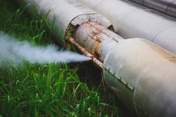 Gas Leak Pipeline At Insulation