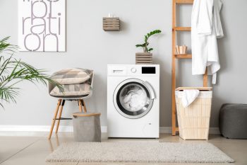 Home Laundry Room With Modern Washing Machine