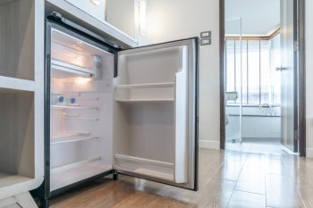 Open Small Refrigerator Under Counter