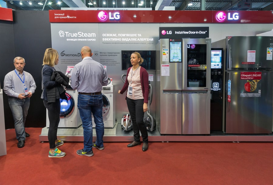 People Visit Lg, A South Korean Multinational Conglomerate Corporation Booth During Cee 2017