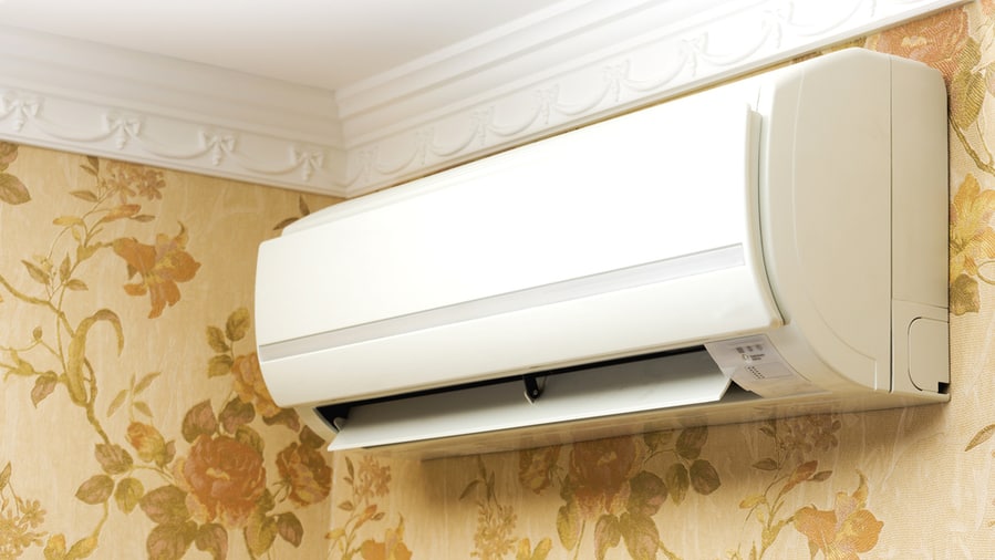 Split System Air Conditioner Operating In Home Interior