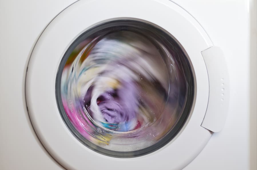 Washine Machine Spinning Clothes