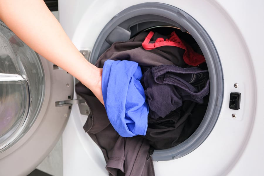 Washing Machine With Clothes