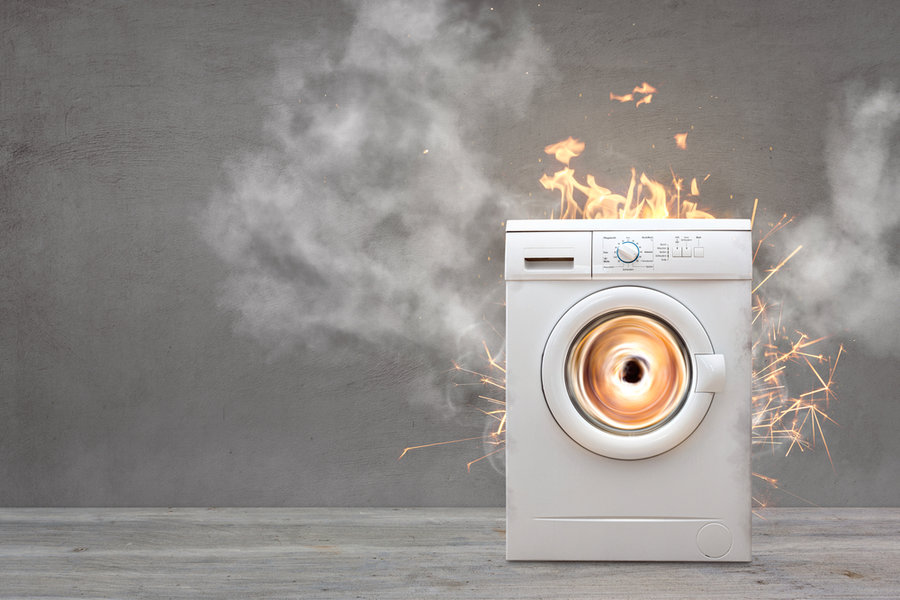 Washing Machine With Smoke And Fire