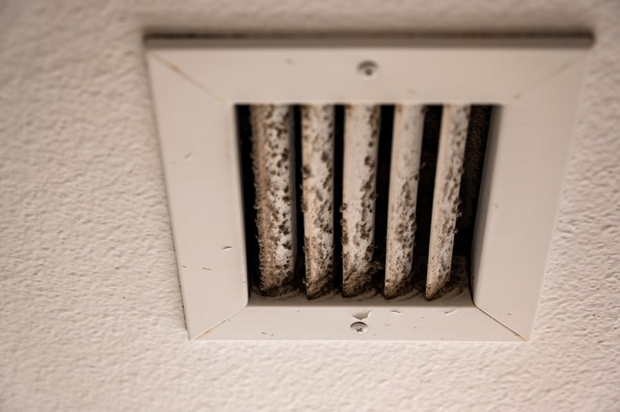 White Vent Showing Dirt Grime