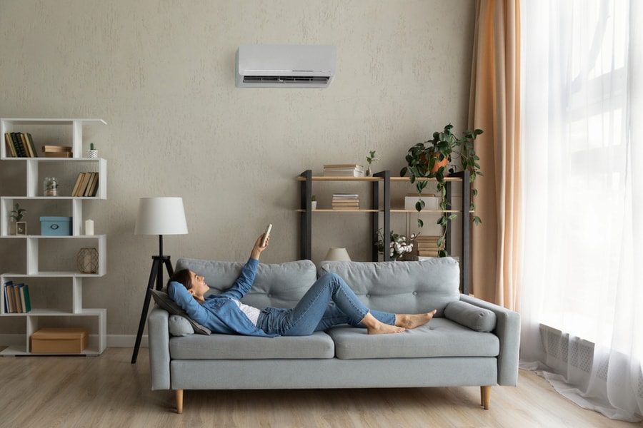 Woman Using Ac