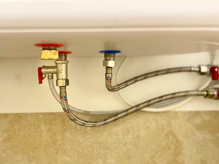 Connection Of Water Supply, Hot And Cold Water Pipes To The Boiler.