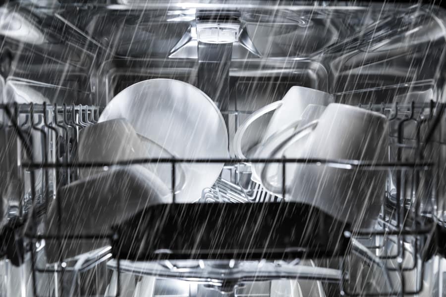 Dishwasher Machine Working Process Inside View