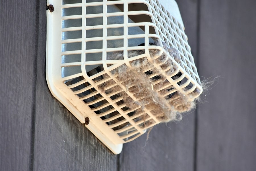 Dryer Vent Shown With Considerable Lint