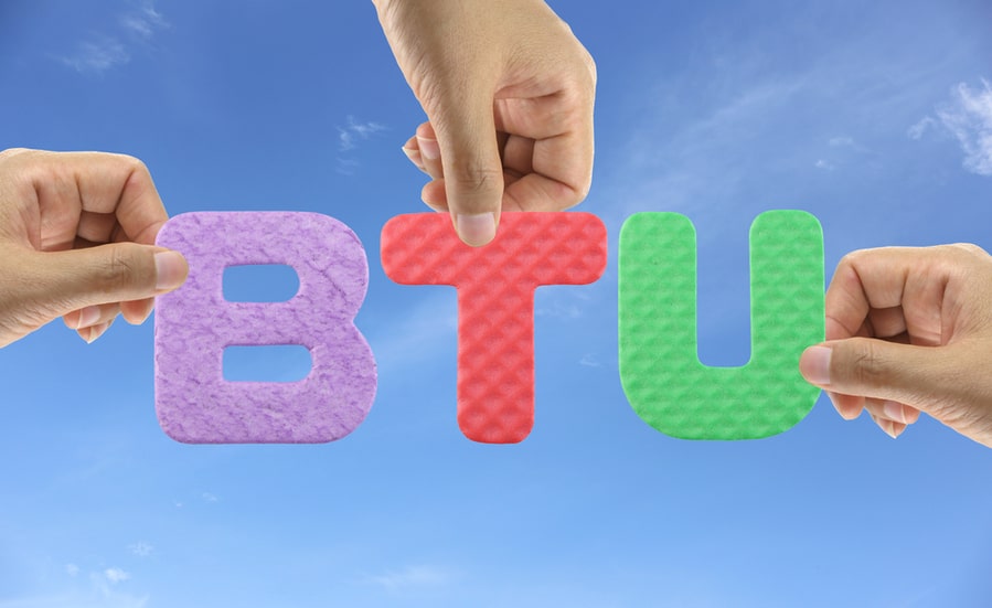 Hand Arrange Alphabet Btu Of Acronym British Thermal Unit