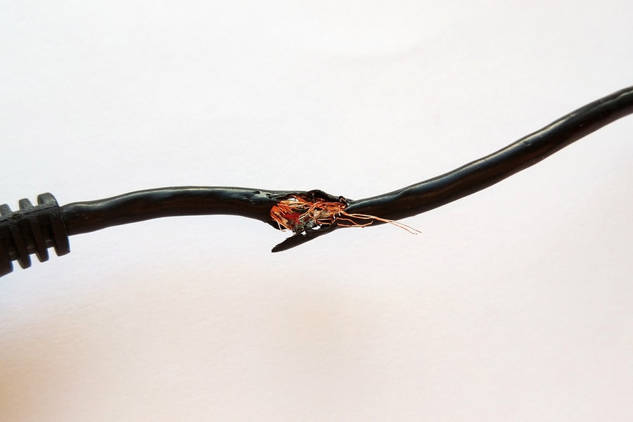 Dangerous Broken Power Electrical Cable