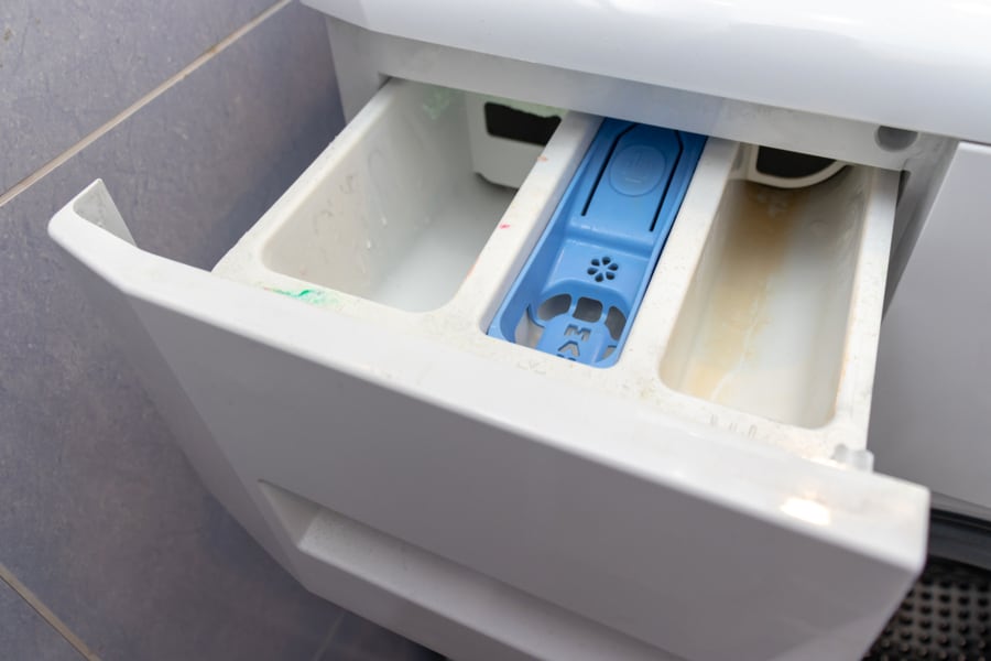Dirty Moldy Washing Machine Detergent And Fabric Conditioner Dispenser