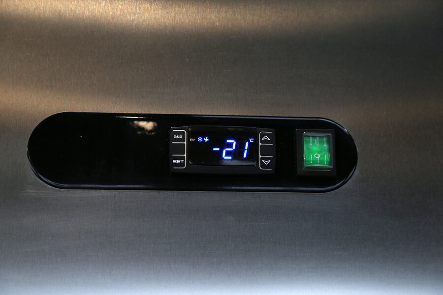 Display On The Metal Freezer Of The Refrigerator