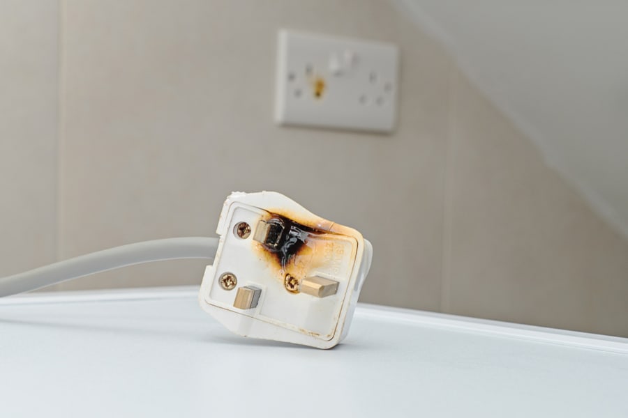Improper Use Of Ac Power Plugs And Sockets Cause Of Short Circuit And Fires At Home.