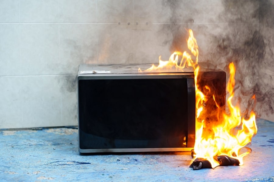 Microwave Oven On Fire