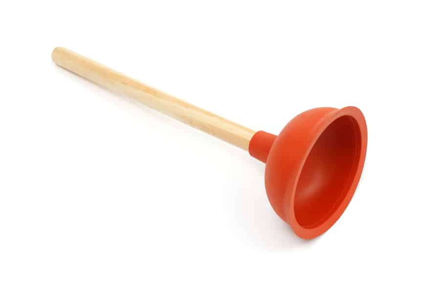 Plumber's Drain Cleaner Tool. Rubber Suction Cup With Wooden Handle