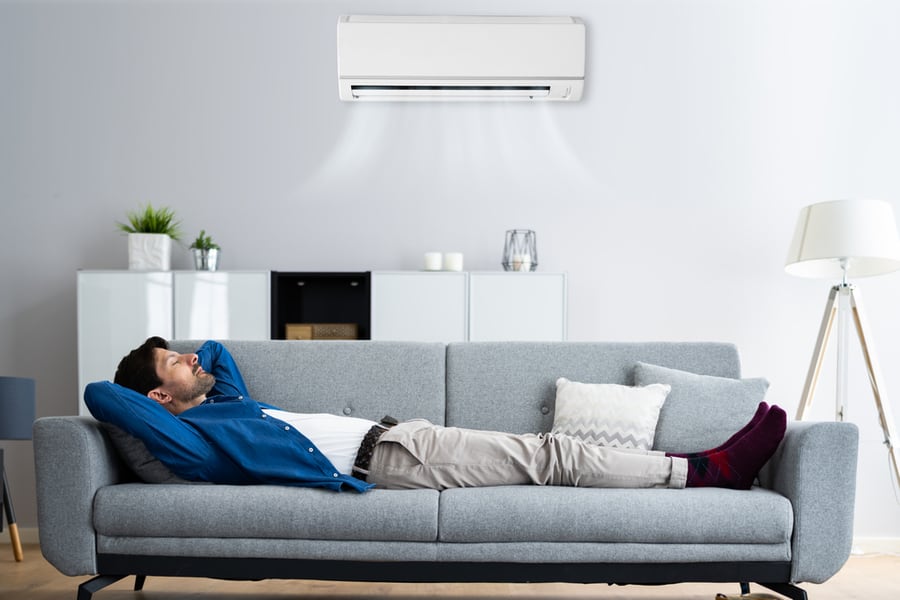 Air Conditioner At Home In Living Room