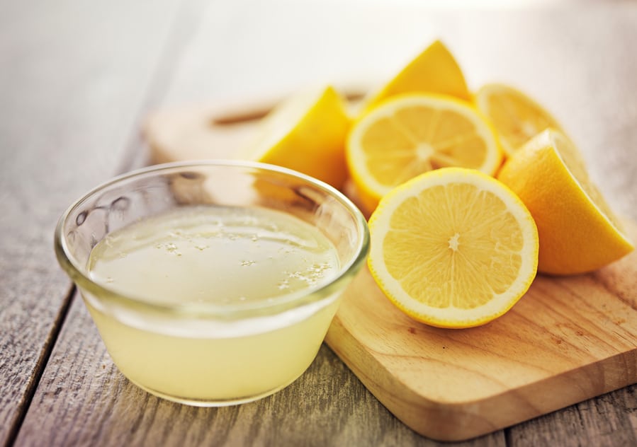 Freshly Squeezed Lemon Juice In Bowl